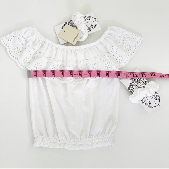 Eyelet Ruffle Neck Top Girl - Picture 7 of 11